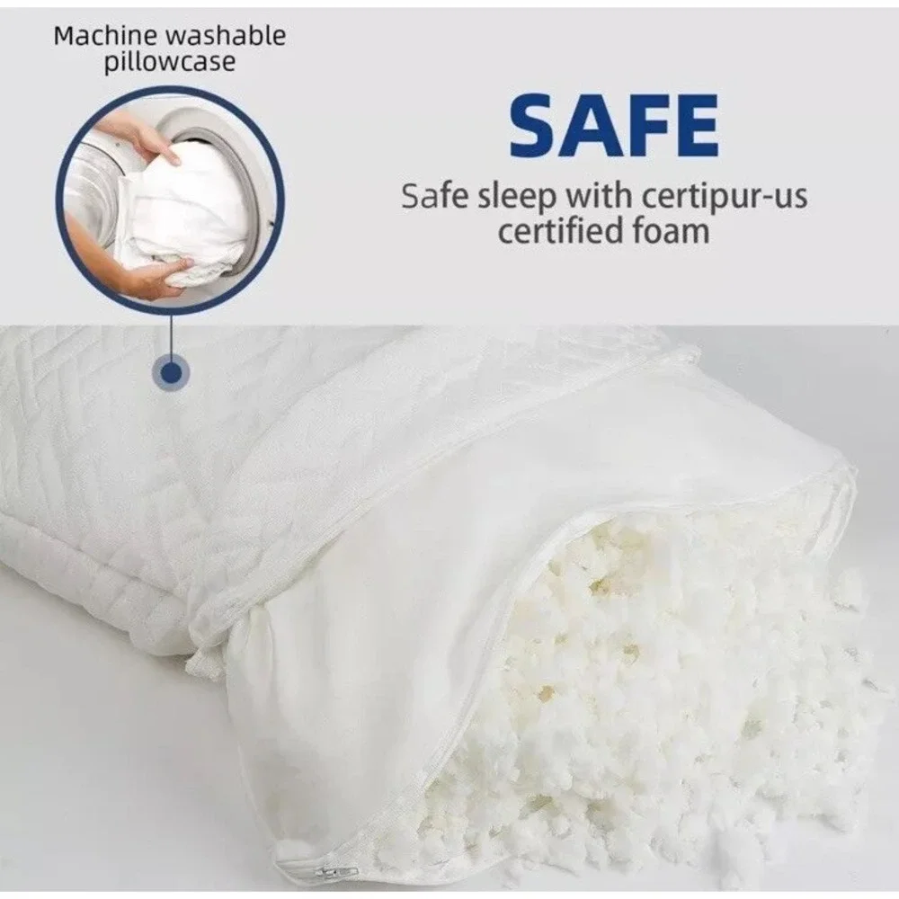 Hoperay Bed Neck Pillows for Sleeping‎ - Bedding Shredded Memory Foam Firm Queen